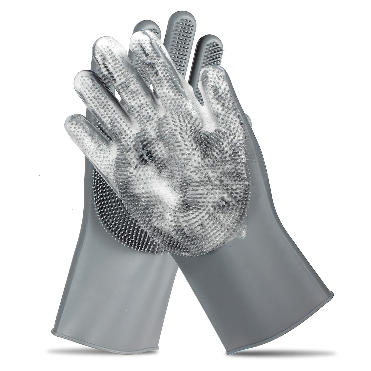 Pet Grooming Gloves — Five-Finger Massage Mitts, Pair