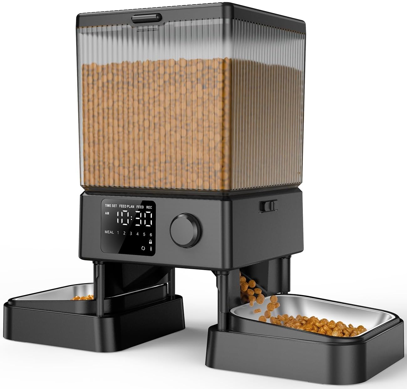 Automatic Feeder for Two Cats — 5 L, Timed, Split Bowls