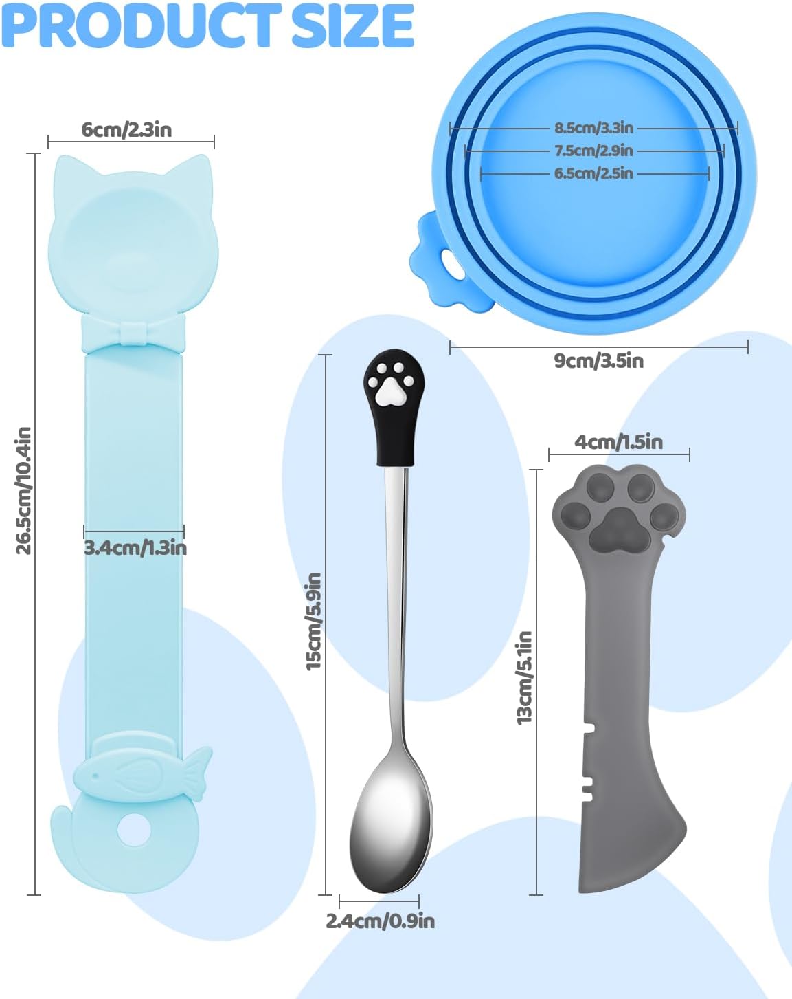 Silicone Can Lids for Pet Food — 5 Pack with Scoop
