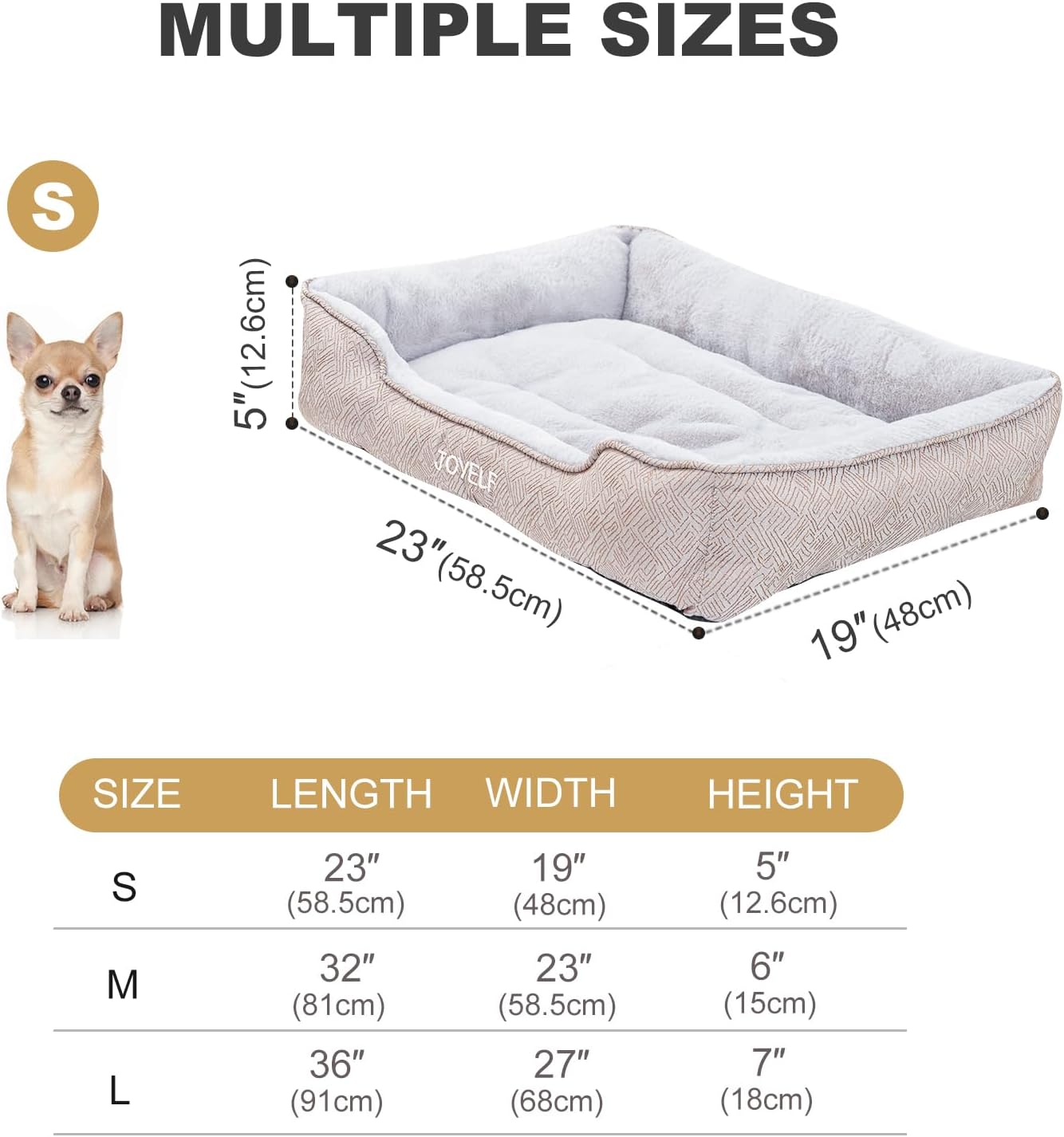 Rectangle Calming Pet Bed — Plush, Small to Medium