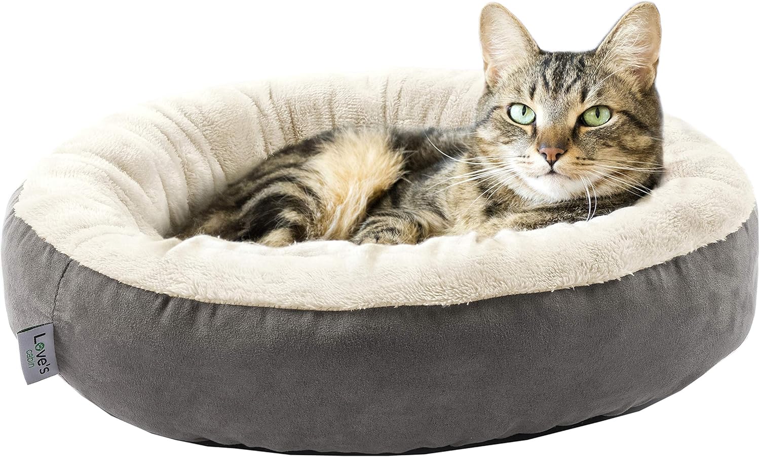 Round Donut Cushion Bed — 20 in, Anti-Slip and Water-Resistant