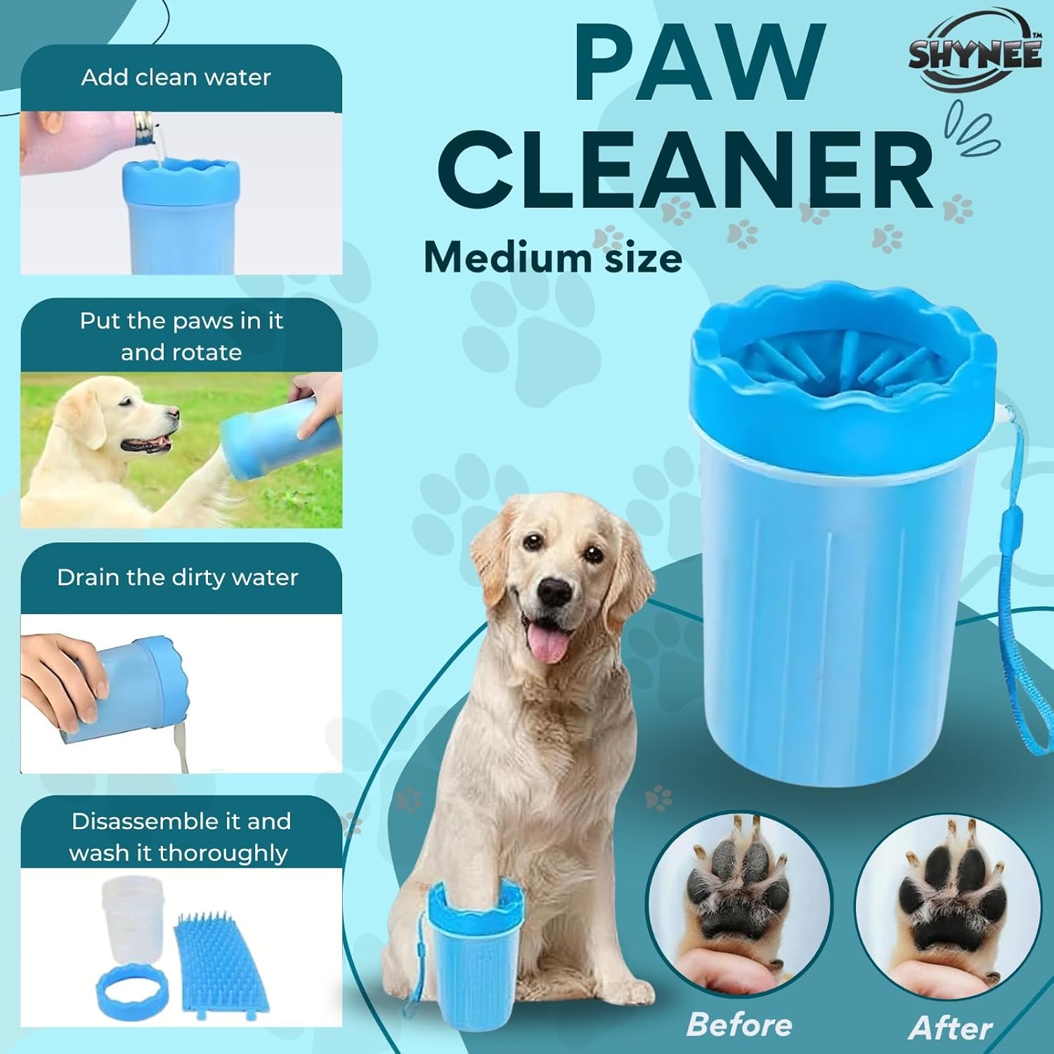 Grooming and Bath Kit — 8 Pieces, Shampoo Brush and Gloves