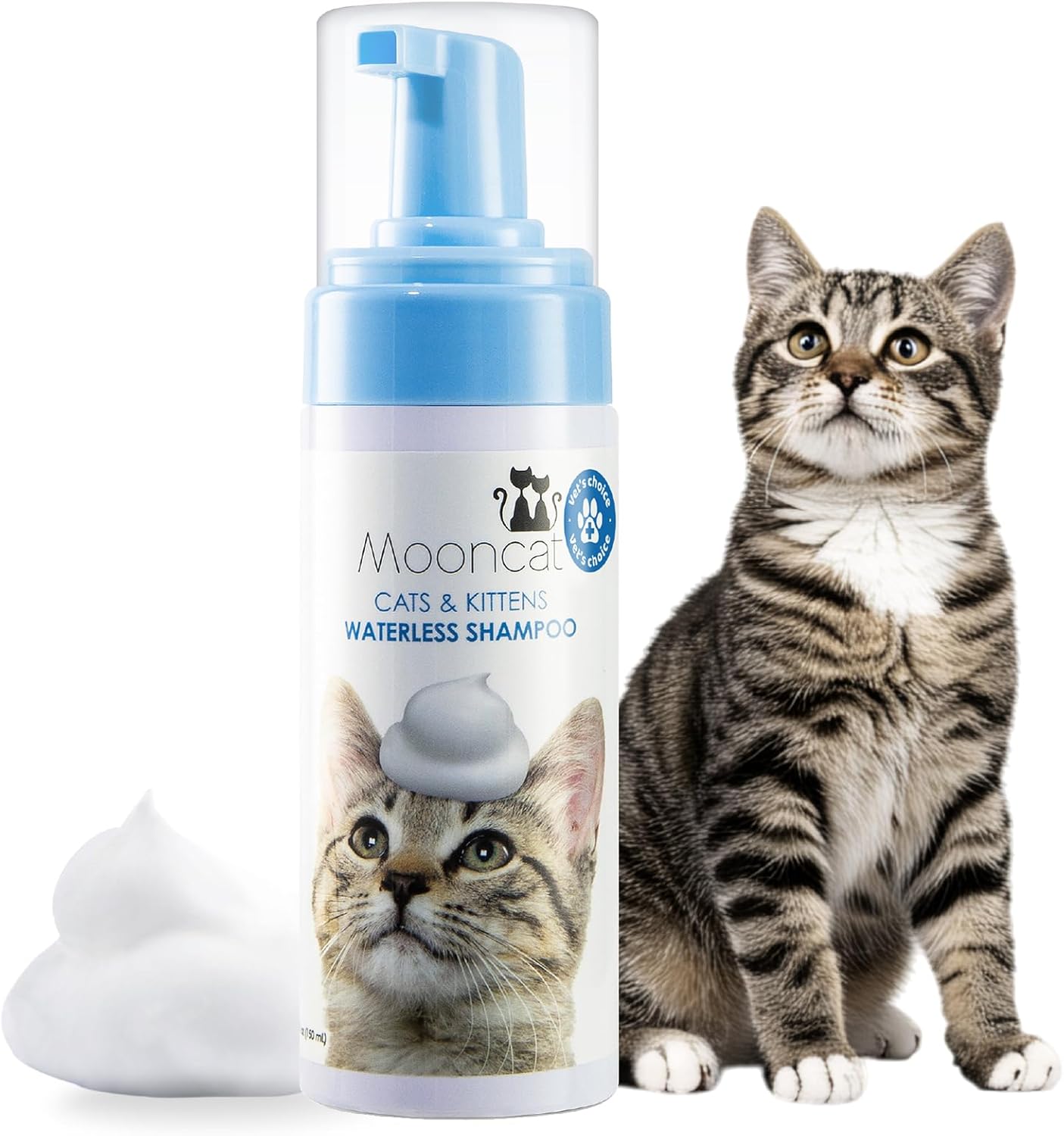Waterless Foam Shampoo for Short-Hair Cats — No Rinse