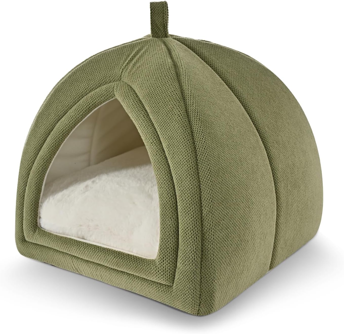 Foldable Cat Cave Bed — 2-in-1, Washable Cushion, Non-Slip Base