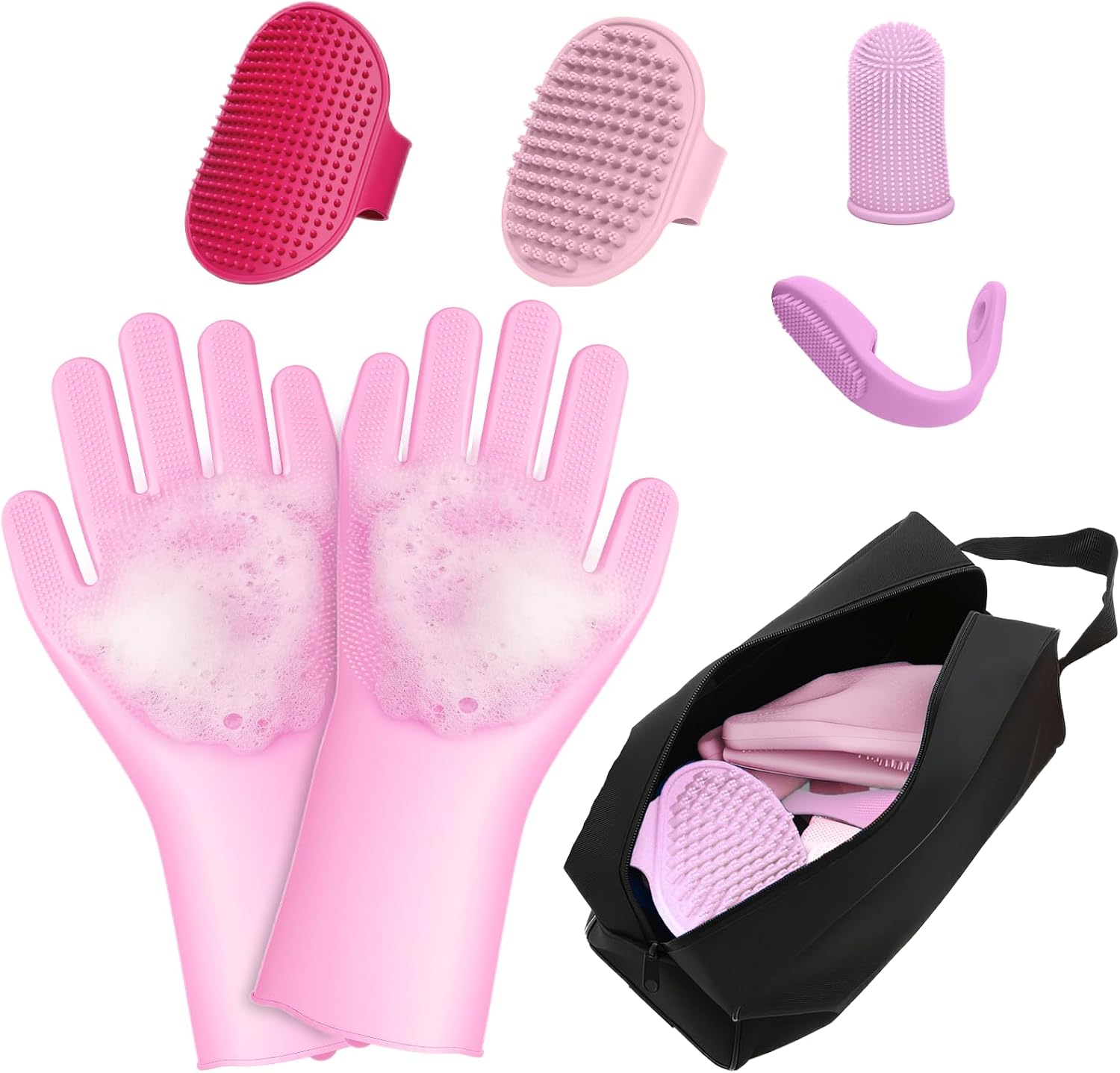 Grooming and Bath Kit — 7 Pieces, Gloves and Bath Brush