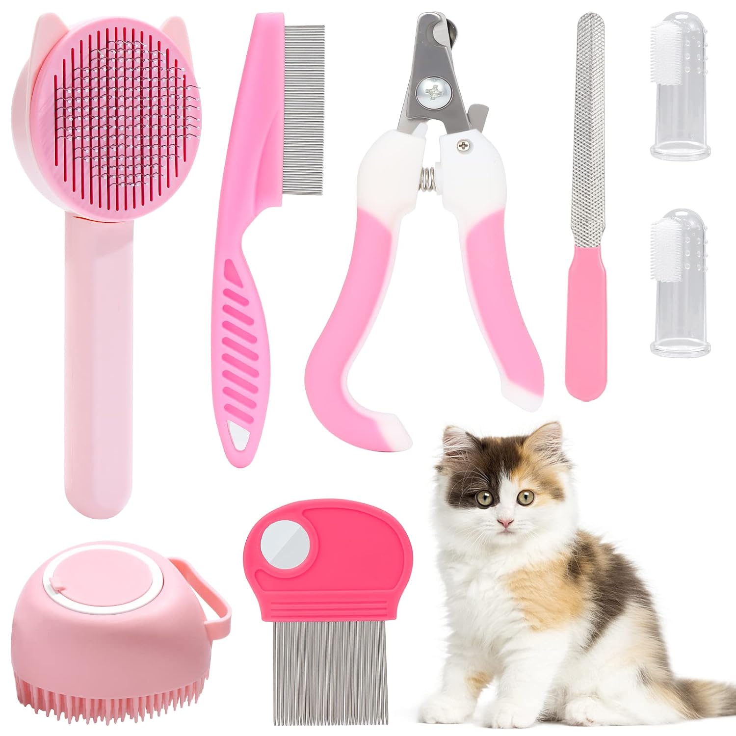 Grooming Kit — 8 Pieces with Flea Comb and Nail Clipper
