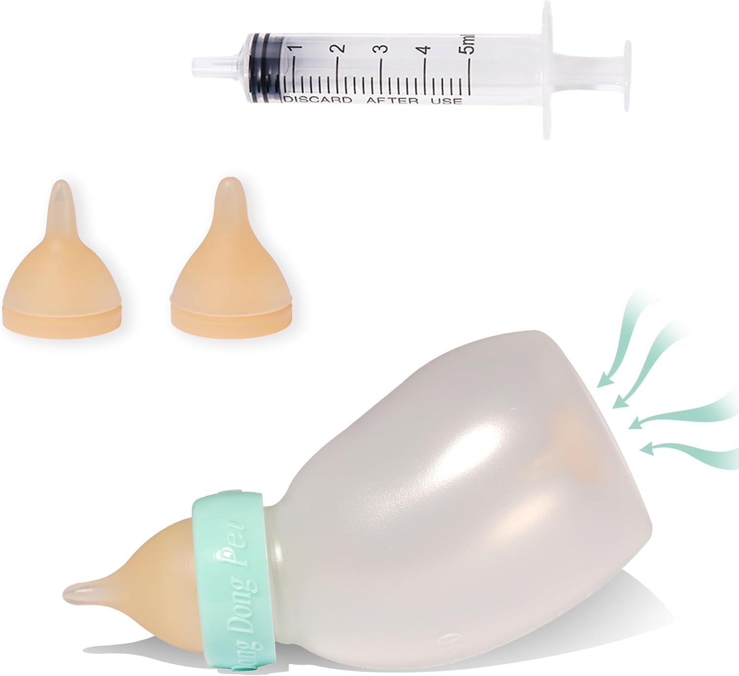Kitten Feeding Bottle Set — Angled Bottle, Nipples and Syringes