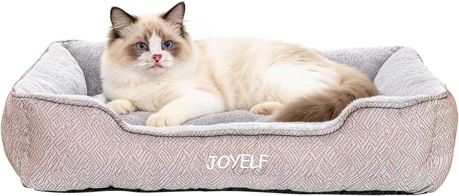 Rectangle Calming Pet Bed — Plush, Small to Medium