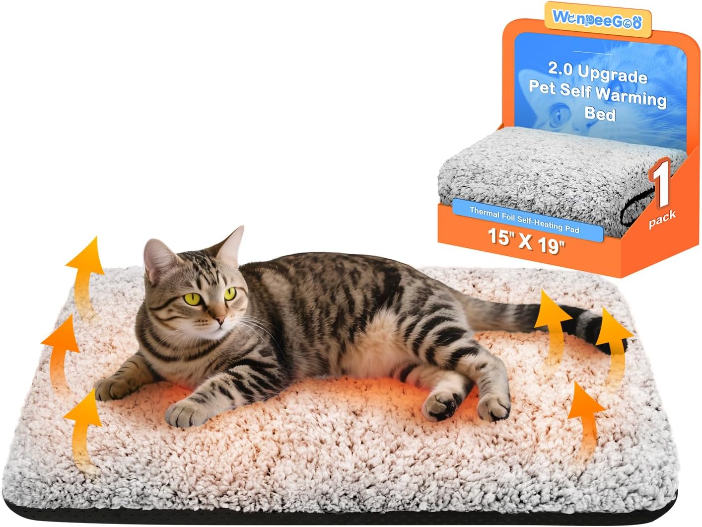 Self-Warming Cat Mat — 15 × 19 in, Non-Electric Thermal Layer